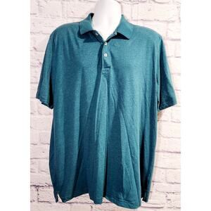 St John's Bay Teal Legacy Polo Large Short Sleeves Lightweight Soft Tagless
